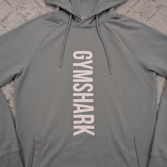Gymshark Hoodie Sweatshirt Mens S Green Blue Spellout Logo Soft Cotton Trail - Picture 2 of 8